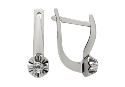 Серьги из белого золота с бриллиантом
