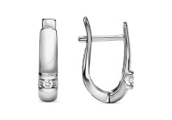 Серьги из белого золота с бриллиантом