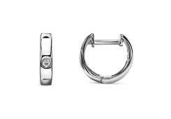 Серьги классические из белого золота с бриллиантом