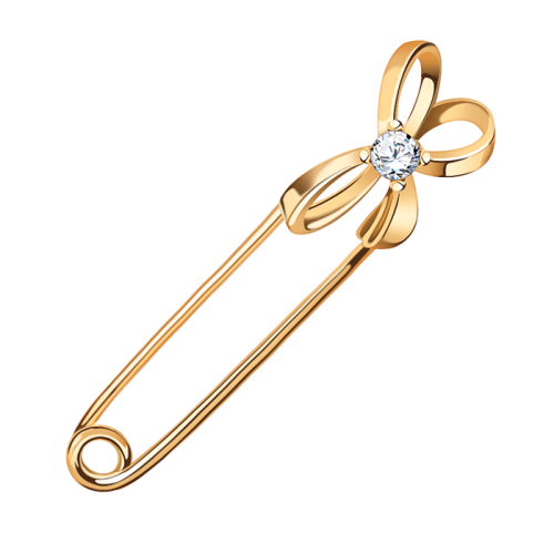 Булавка из золота с фианитом