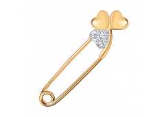 Булавка из золота с фианитом