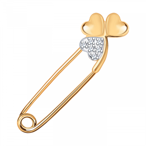 Булавка из золота с фианитом
