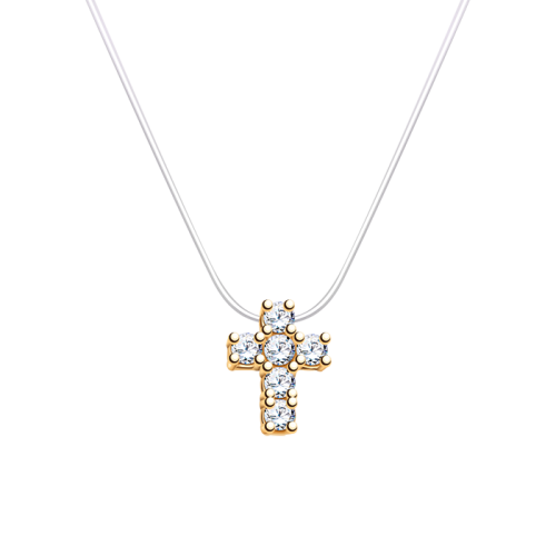 Подвеска на леске из золота с фианитом