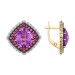 Золотые cерьги с аметистом