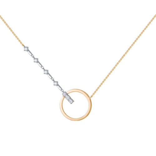 Золотое колье с бриллиантом