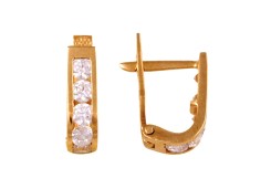 Золотые cерьги с фианитом