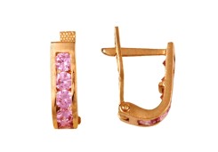 Золотые cерьги с фианитом