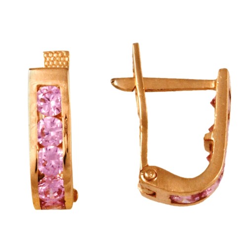 Золотые cерьги с фианитом