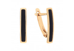 Золотые cерьги классические с каучуком