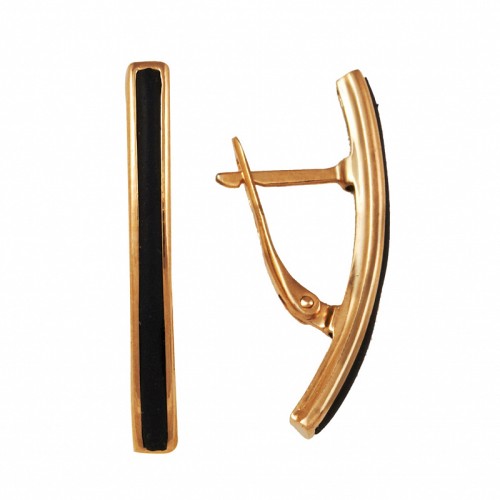 Золотые cерьги классические с каучуком