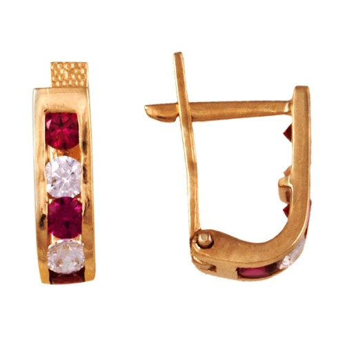 Золотые cерьги с фианитом