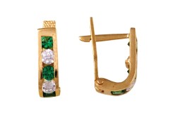 Золотые cерьги с фианитом