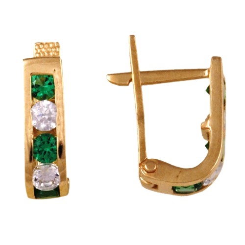 Золотые cерьги с фианитом