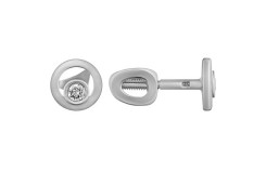 Серьги пусеты (гвоздики) из белого золота с бриллиантом