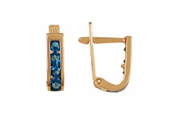 Золотые cерьги с фианитом