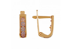 Золотые cерьги с фианитом