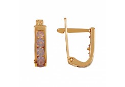 Золотые cерьги с фианитом