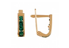 Золотые cерьги с фианитом