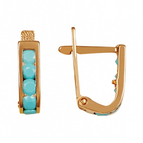 Золотые cерьги с фианитом