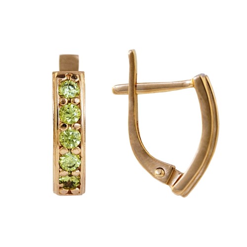 Золотые cерьги с фианитом