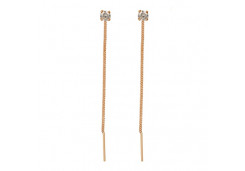 Золотые cерьги с фианитом