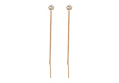 Золотые cерьги с фианитом