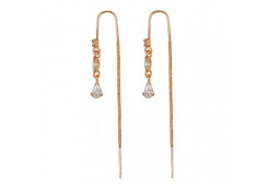 Золотые cерьги классические с фианитом