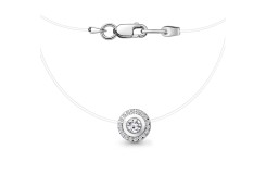 Подвеска на леске из серебра с фианитом