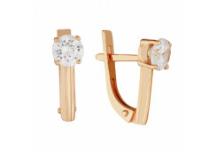 Золотые cерьги с фианитом