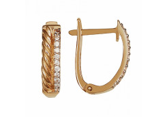 Золотые cерьги с фианитом