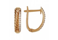 Золотые cерьги с фианитом