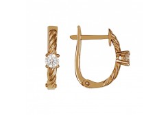 Золотые cерьги с фианитом