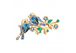 Брошь из золота с полудрагоценными камнями