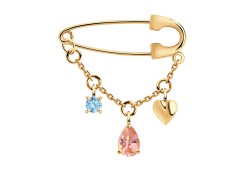 Брошь из золота с полудрагоценными камнями