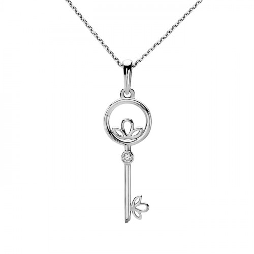 Подвеска из белого золота с бриллиантом