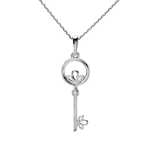 Подвеска из белого золота с бриллиантом