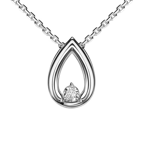 Подвеска из белого золота с бриллиантом