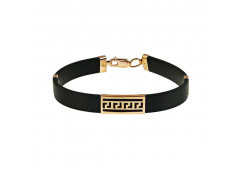 Золотой браслет с каучуком