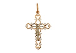 Крест из золота с фианитом
