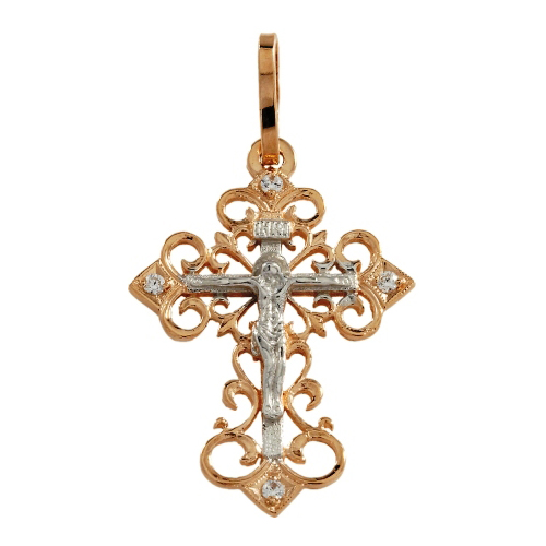 Крест из золота с фианитом