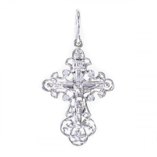 Крест из серебра с фианитом