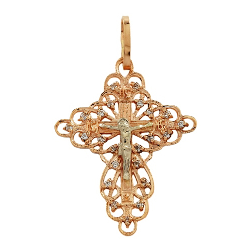 Крест из золота с фианитом