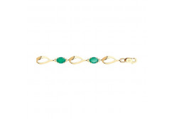 Золотой браслет с агатом зеленым