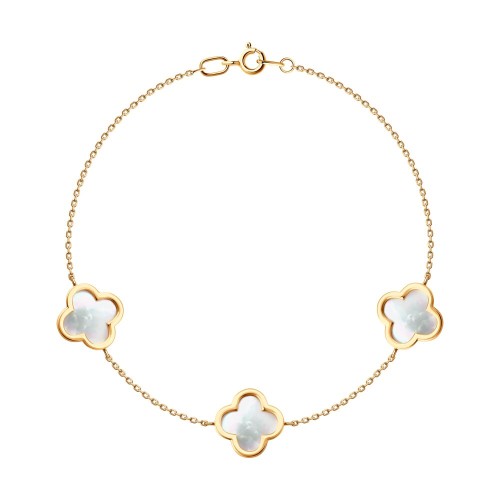 Золотой браслет с перламутром