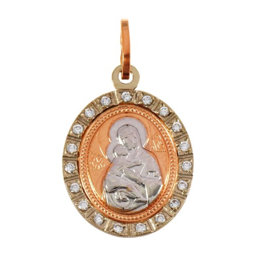 Золотая подвеска с фианитом