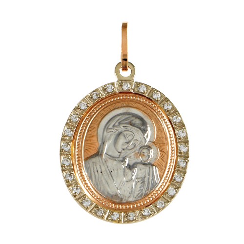 Золотая подвеска с фианитом