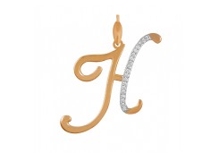 Золотая подвеска с фианитом