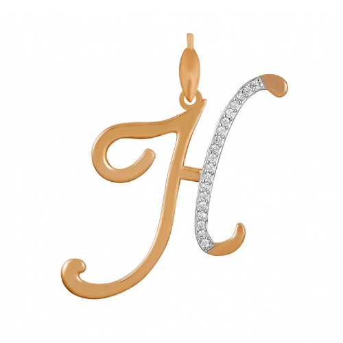 Золотая подвеска с фианитом