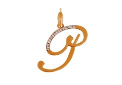 Золотая подвеска с фианитом