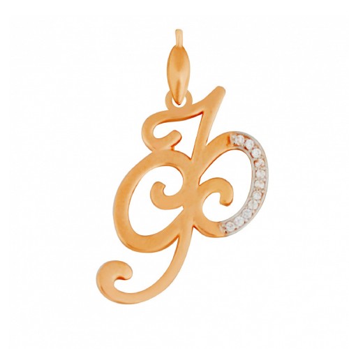 Золотая подвеска с фианитом